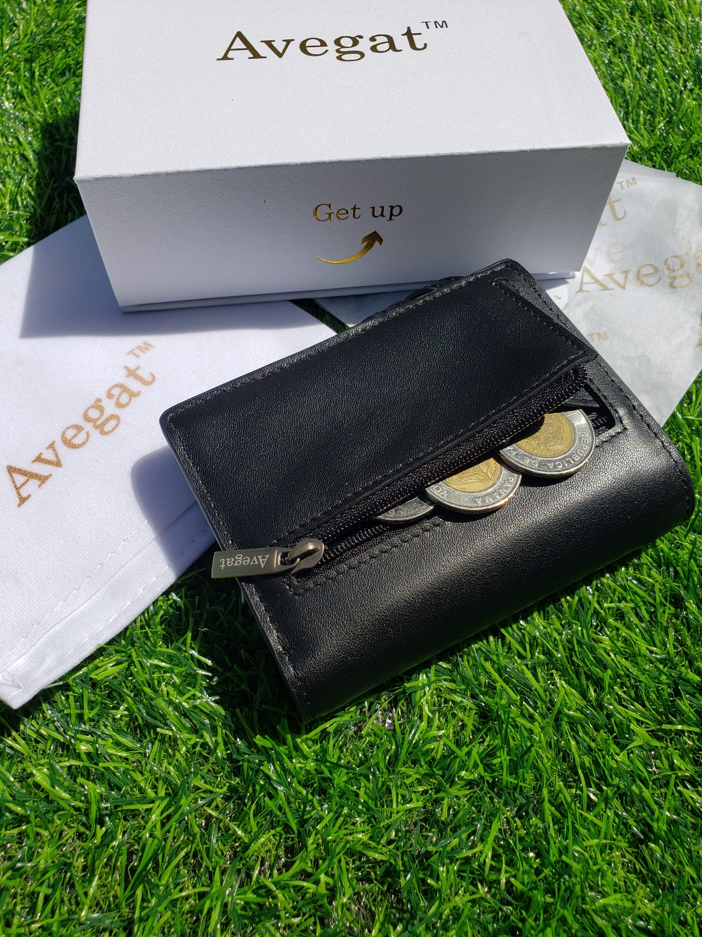 Billetera de Cuero Original - Avegat 02-N (Negro Elegante)