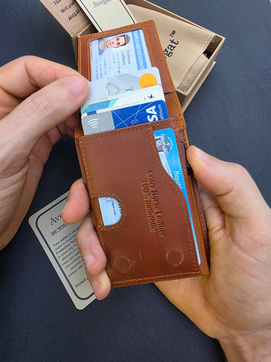 Billetera de Cuero Original - Avegat 05-M02 (Salmón Moderno)