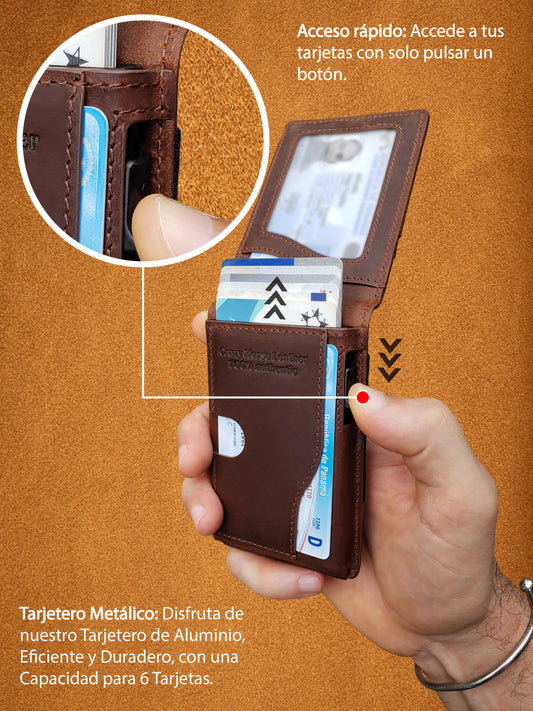 Billetera de Cuero Original - Avegat 03-M (Marrón Clásico)
