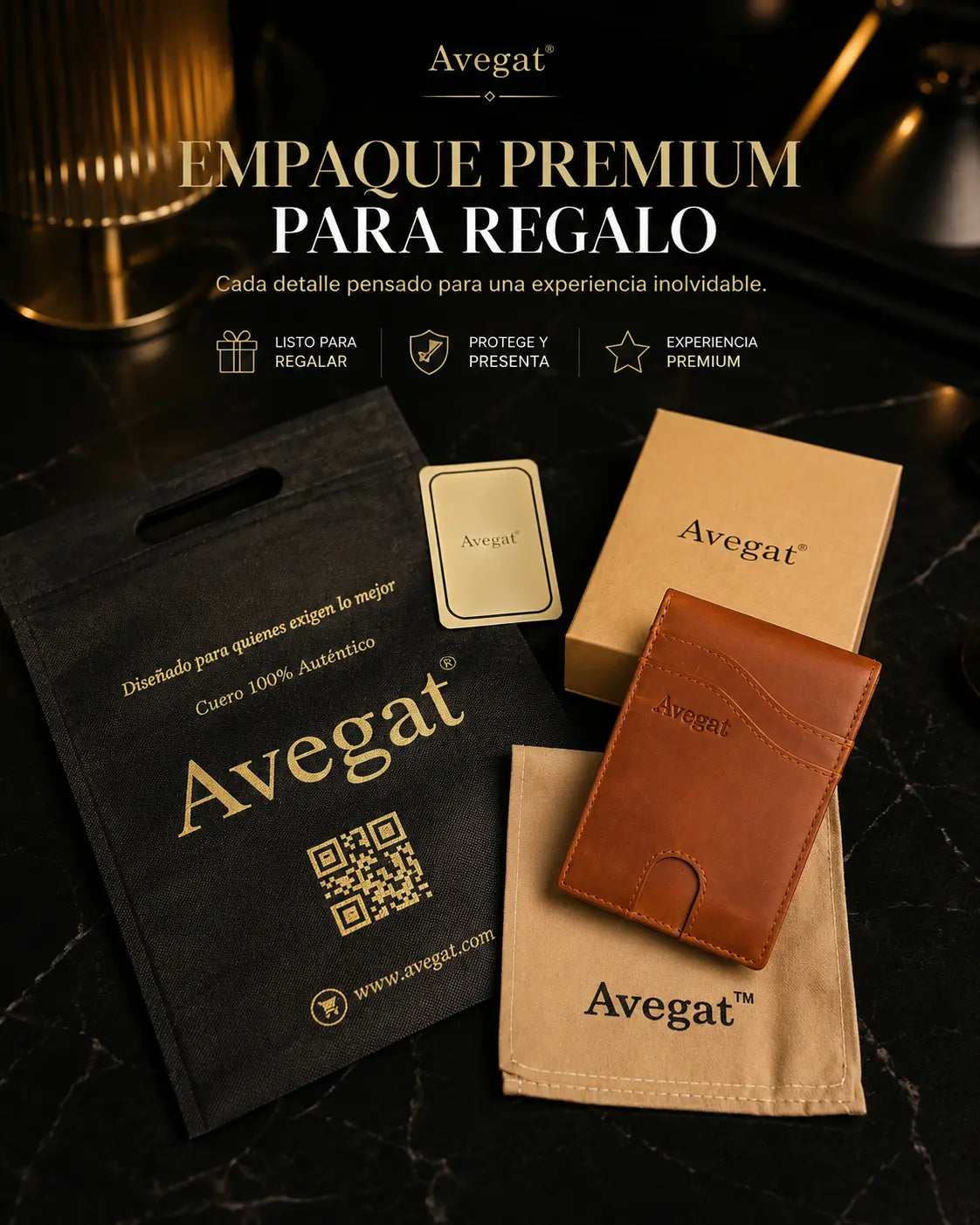 Billetera de Cuero Original - Avegat 05-M02 (Salmón Moderno)