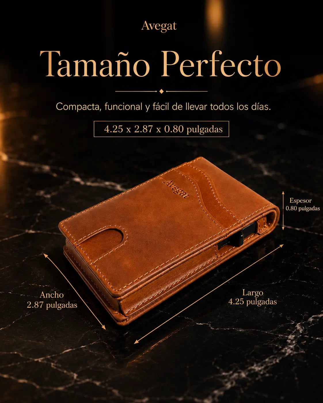 Billetera de Cuero Original - Avegat 05-M02 (Salmón Moderno)