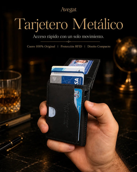 Billetera de Cuero Original - Avegat 05-N (Negro Elegante)