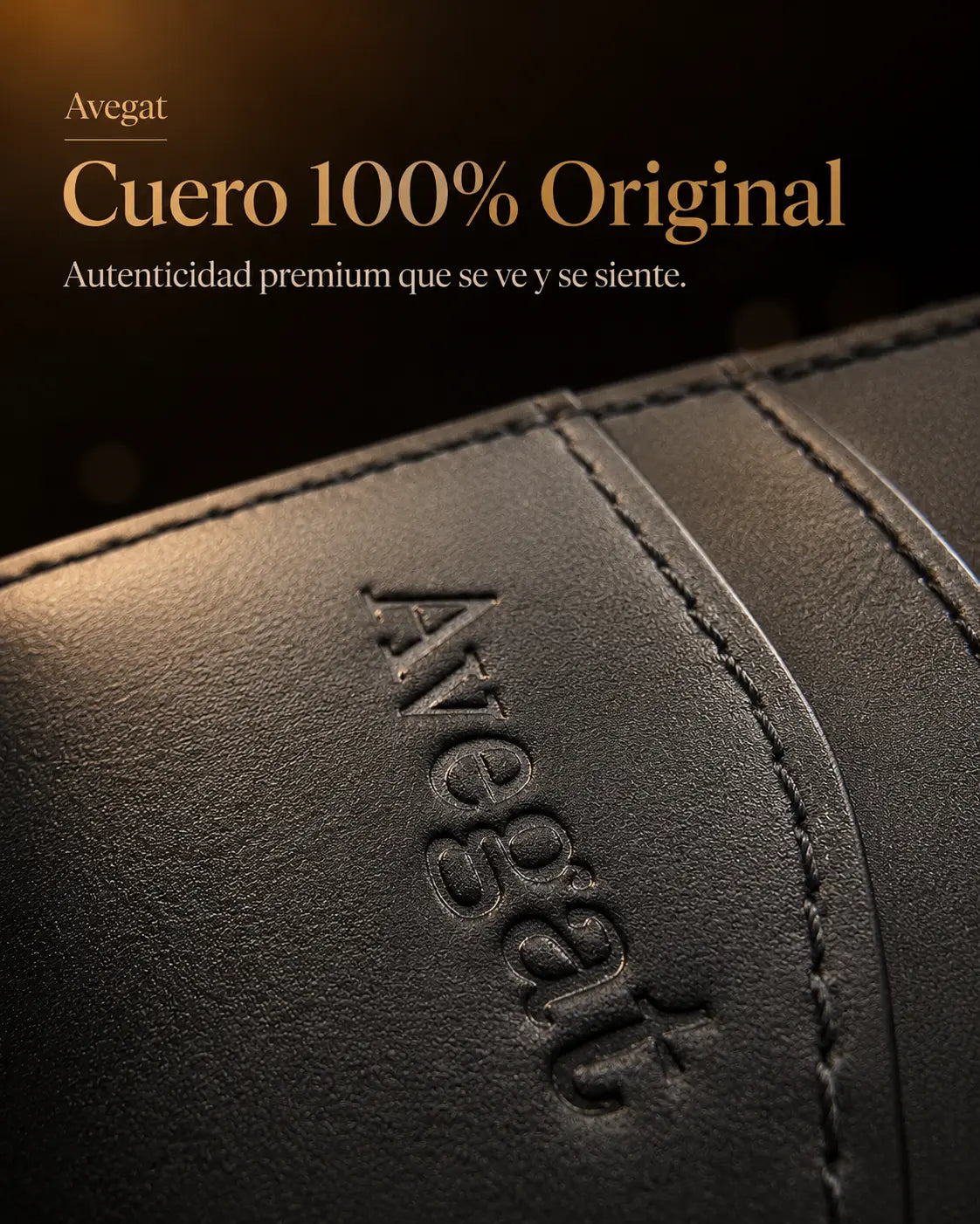 Billetera de Cuero Original - Avegat 05-N (Negro Elegante)