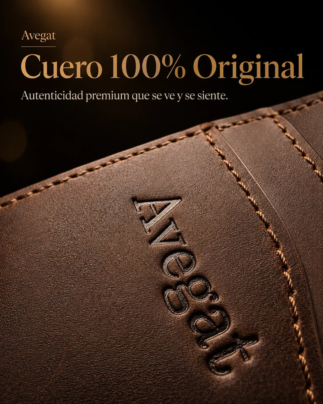 Billetera de Cuero Original - Avegat 05-M (Marrón Clásico)