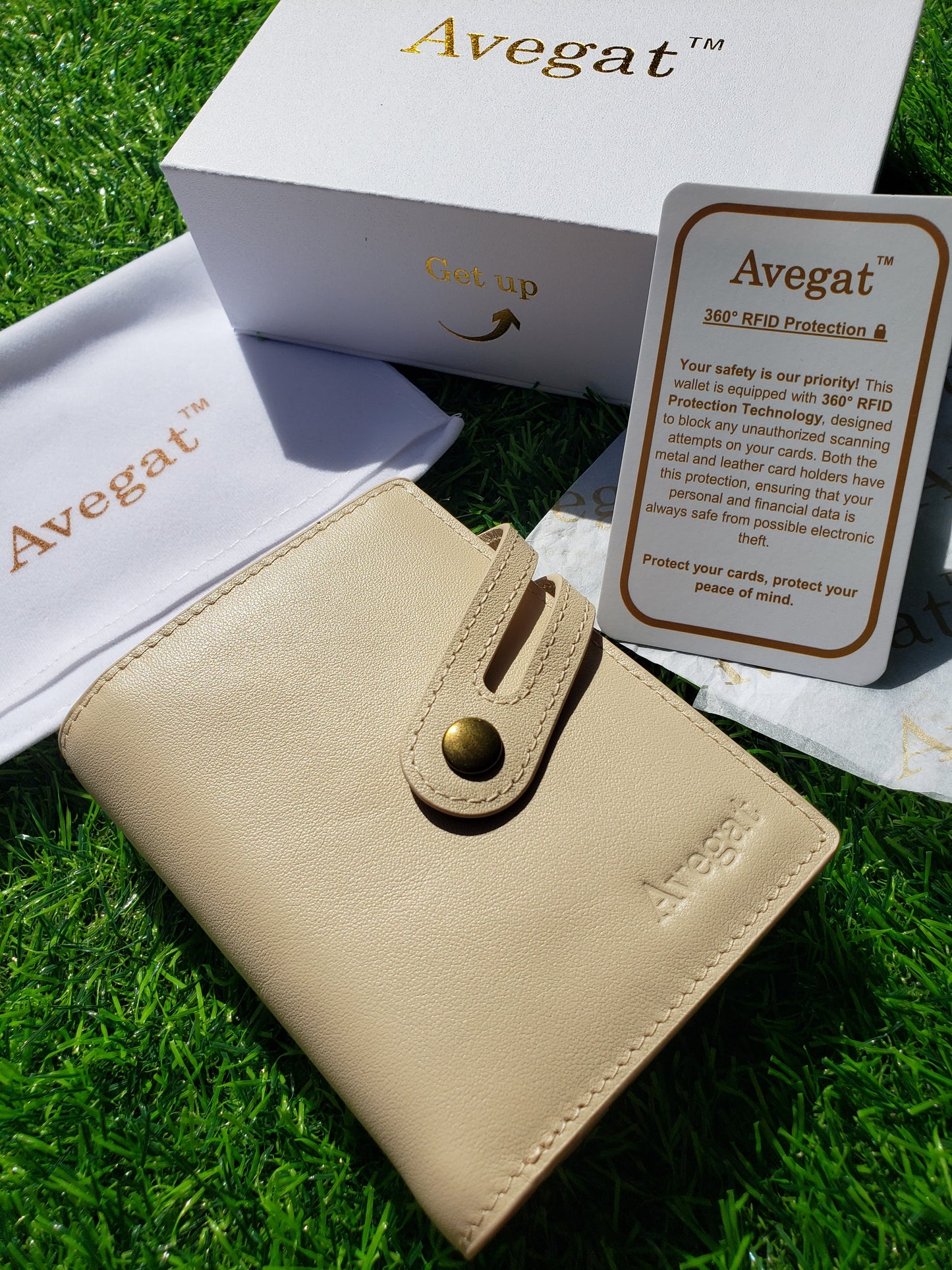 Billetera de Cuero Original - Avegat 02-C (Crema Clásico)