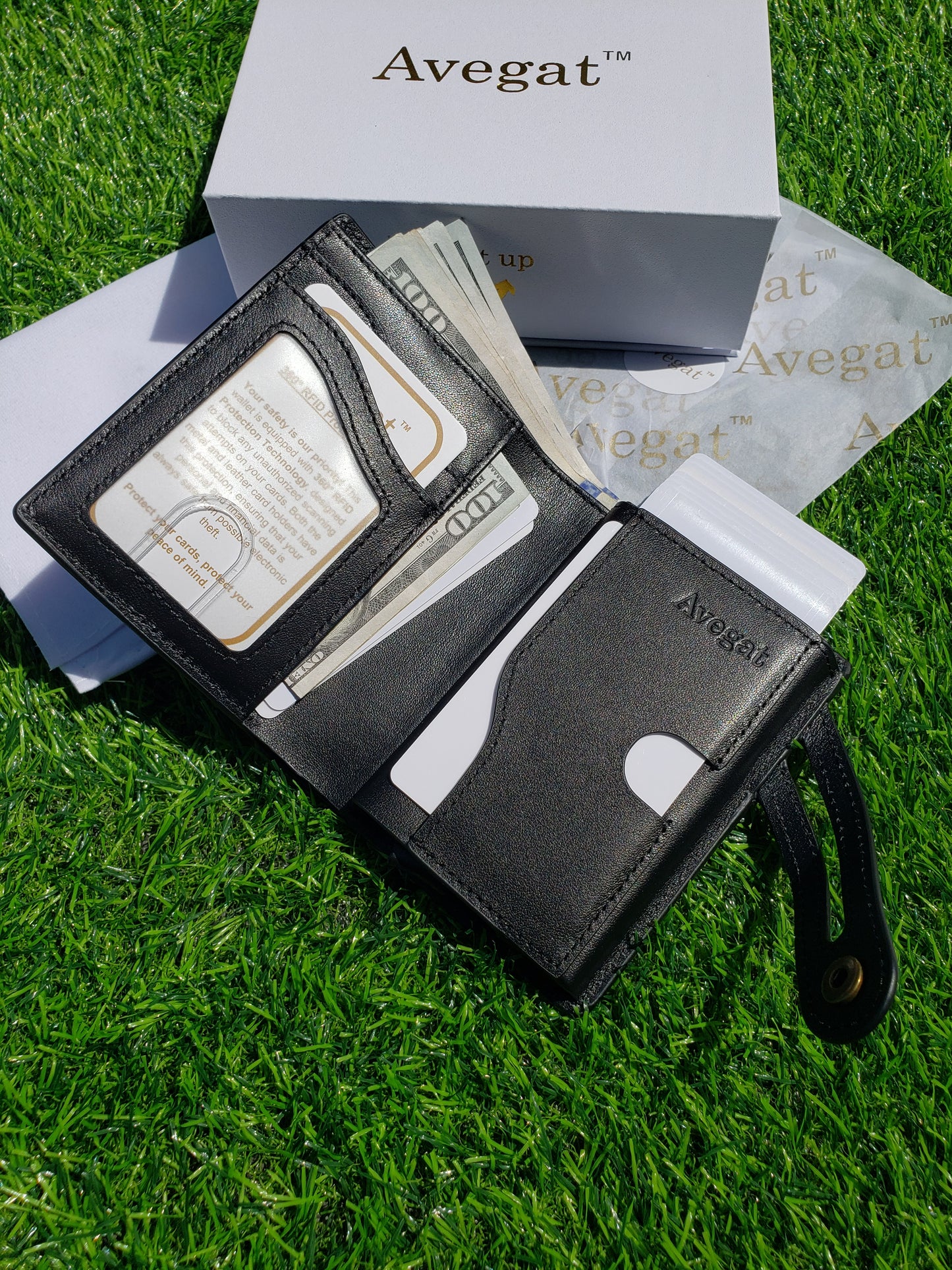 Billetera de Cuero Original - Avegat 02-N (Negro Elegante)