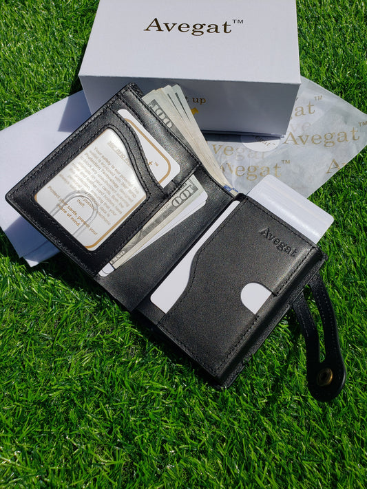 Billetera de Cuero Original - Avegat 02-N (Negro Elegante)