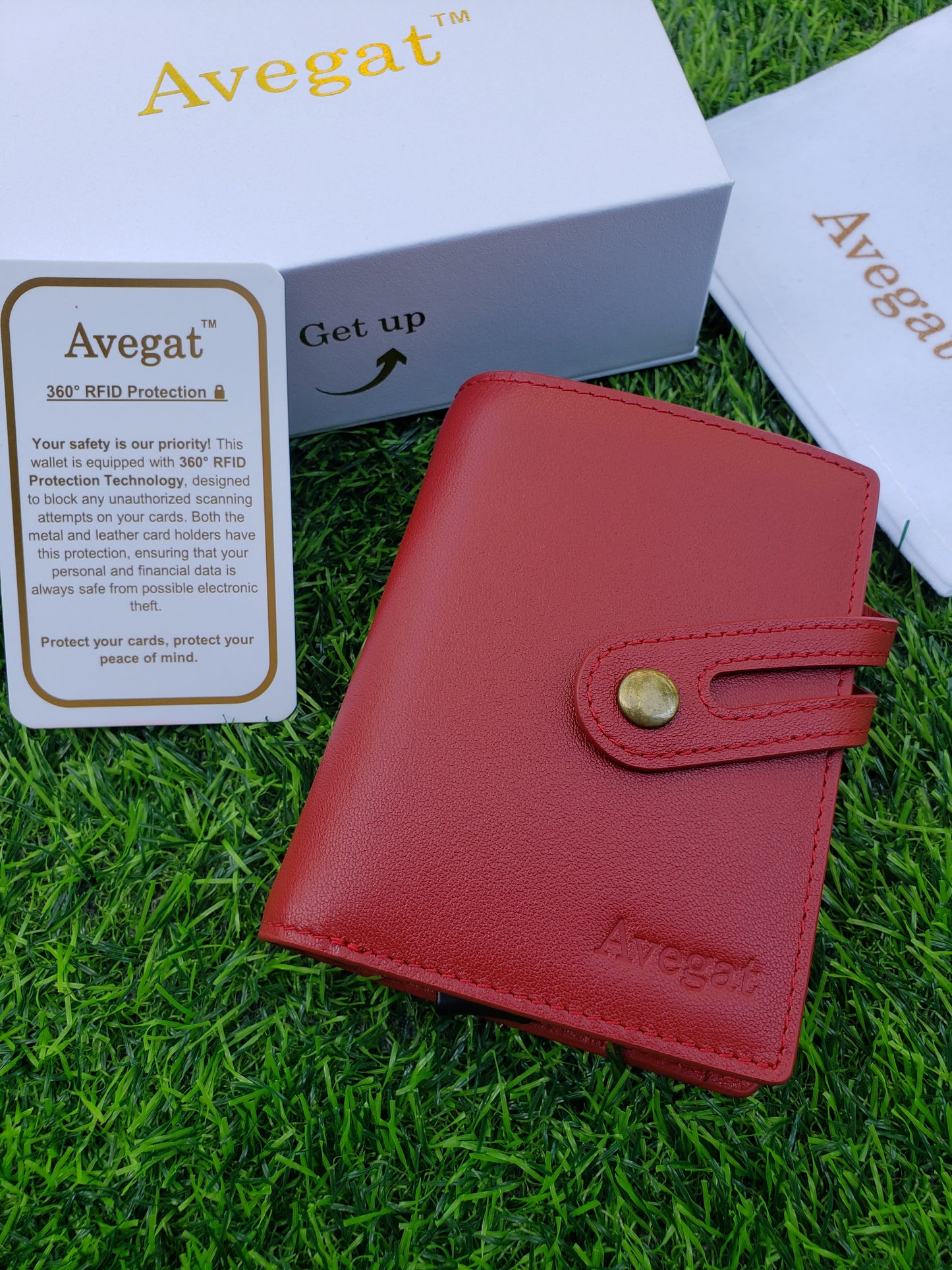 Billetera de Cuero Original - Avegat 02-R (Rojo Pasión)