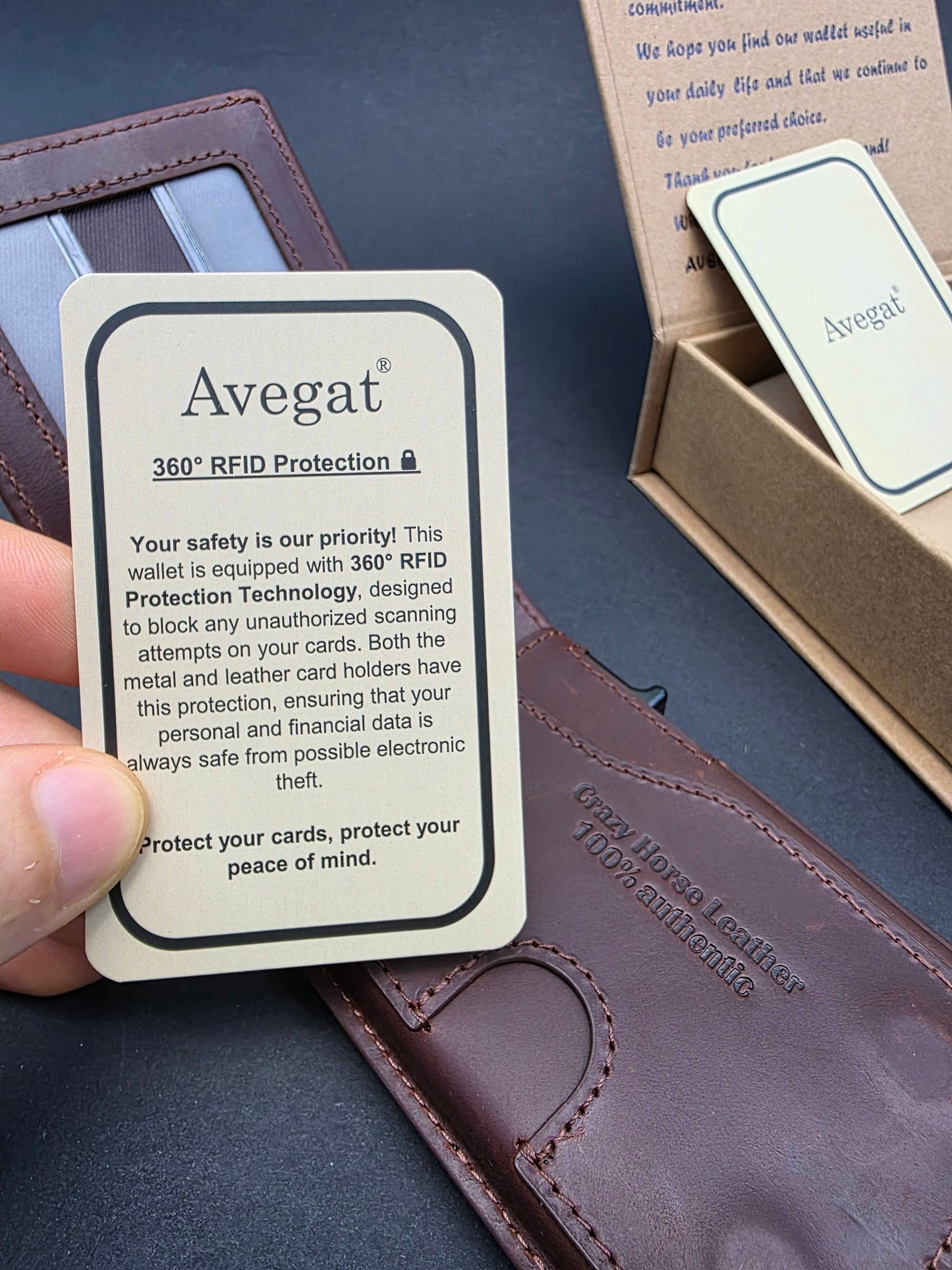 Billetera de Cuero Original - Avegat 05-M (Marrón Clásico)