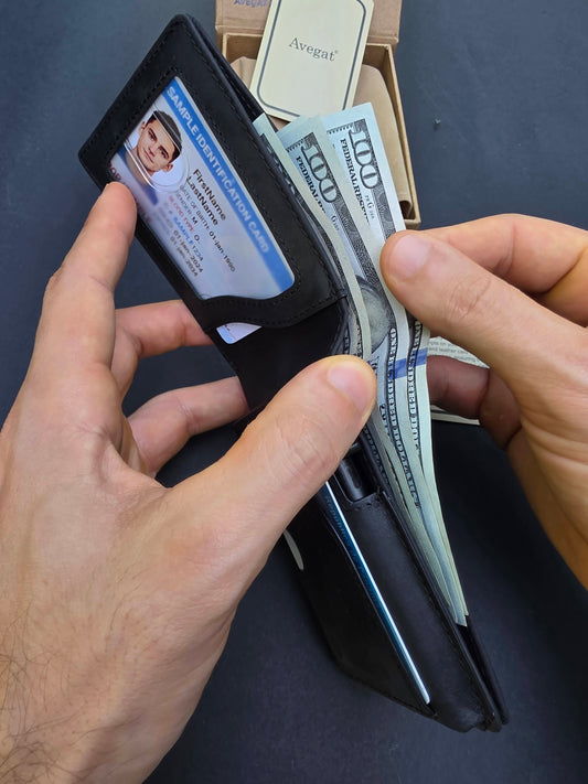 Billetera de Cuero Original - Avegat 05-N (Negro Elegante)