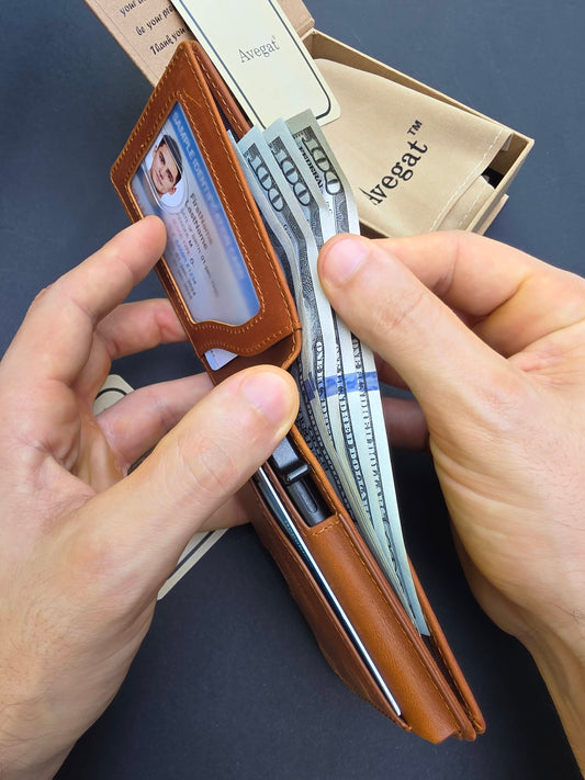 Billetera de Cuero Original - Avegat 05-M02 (Salmón Moderno)