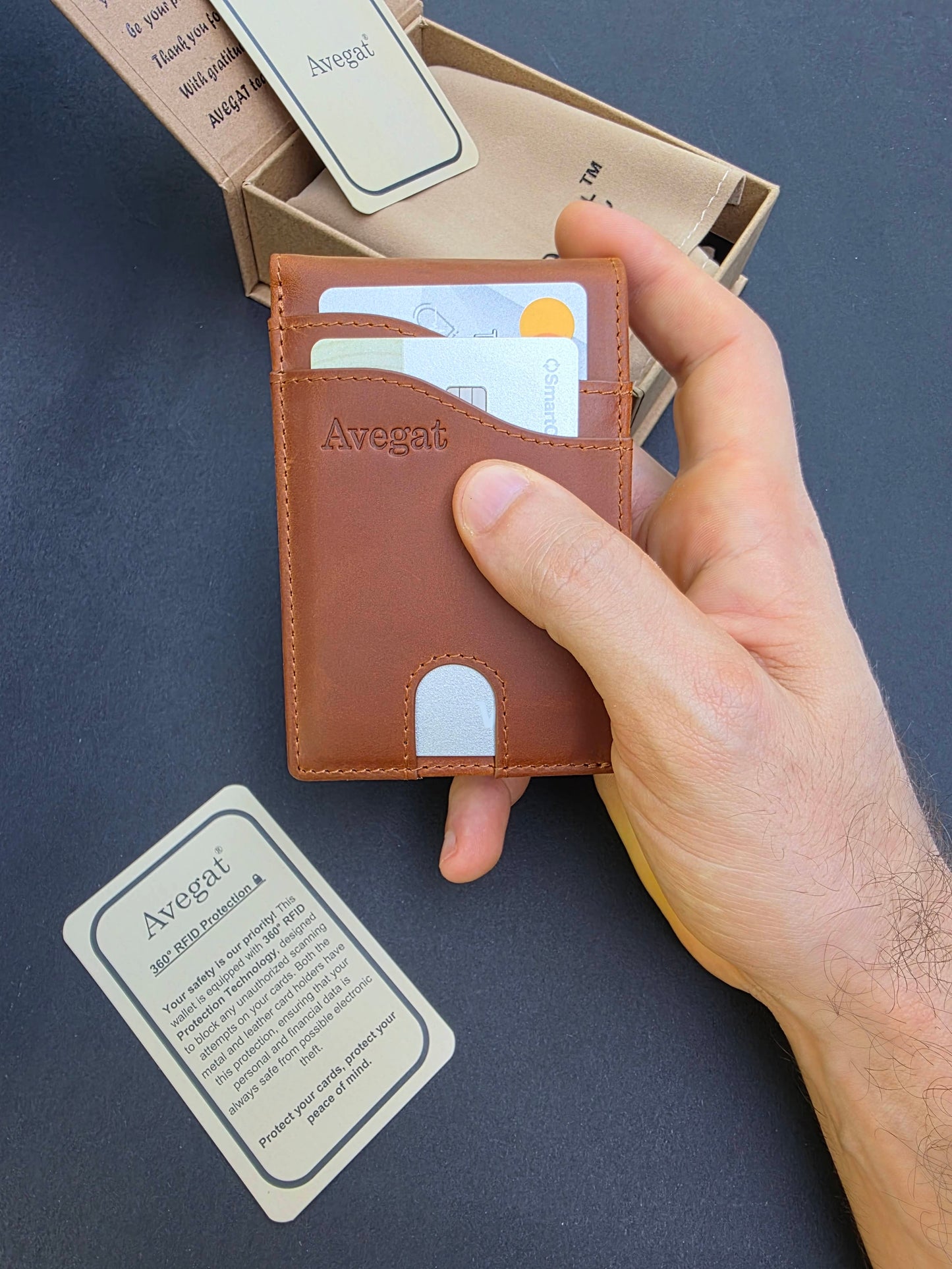 Billetera de Cuero Original - Avegat 05-M02 (Salmón Moderno)