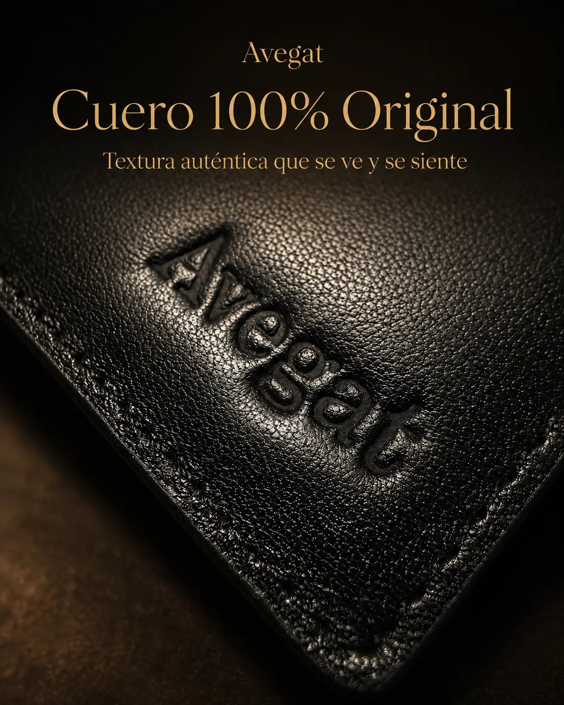 Billetera de Cuero Original - Avegat 02-N (Negro Elegante)