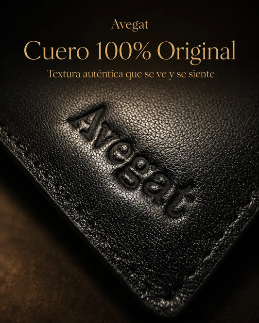Billetera de Cuero Original - Avegat 02-N (Negro Elegante)