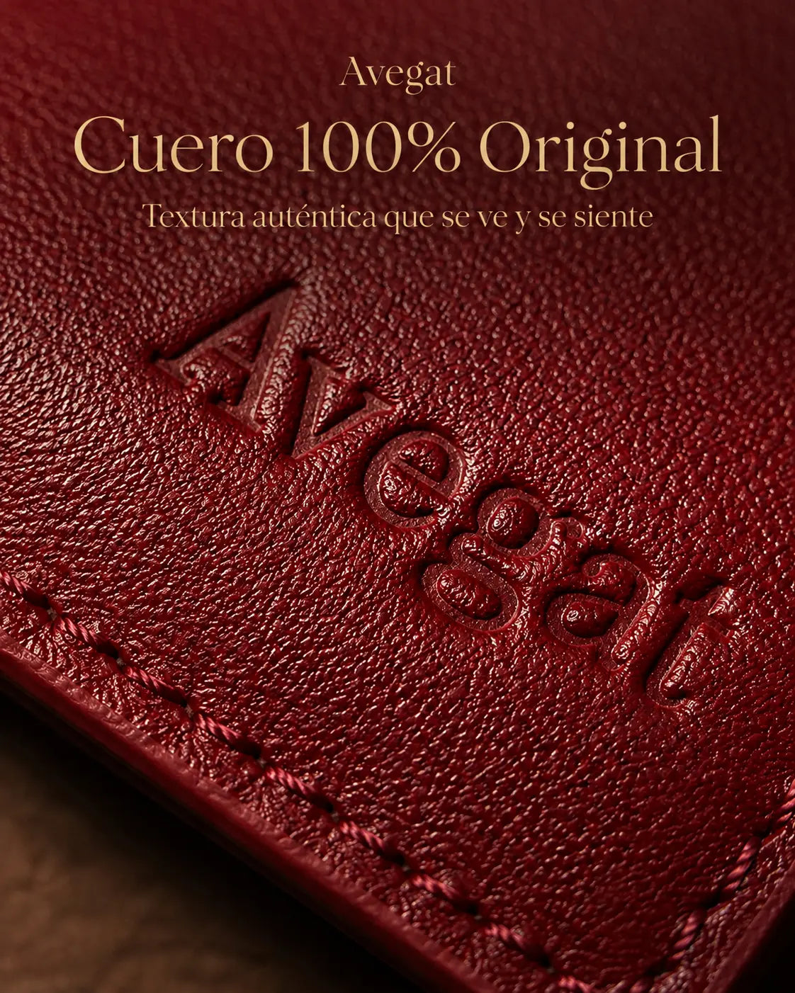 Billetera de Cuero Original - Avegat 02-R (Rojo Pasión)