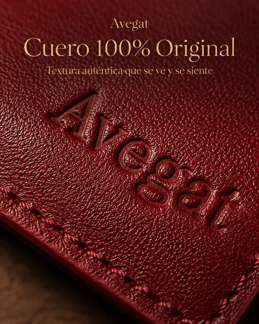 Billetera de Cuero Original - Avegat 02-R (Rojo Pasión)