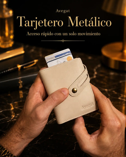 Billetera de Cuero Original - Avegat 02-C (Crema Clásico)