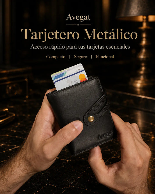Billetera de Cuero Original - Avegat 02-N (Negro Elegante)