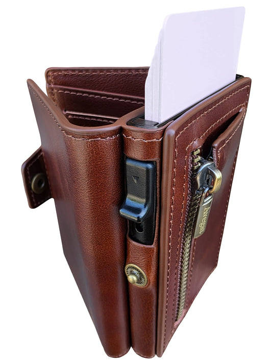 Avegat Card Holder Wallet for Men – Full-Grain Leather (Mahogany Brown)