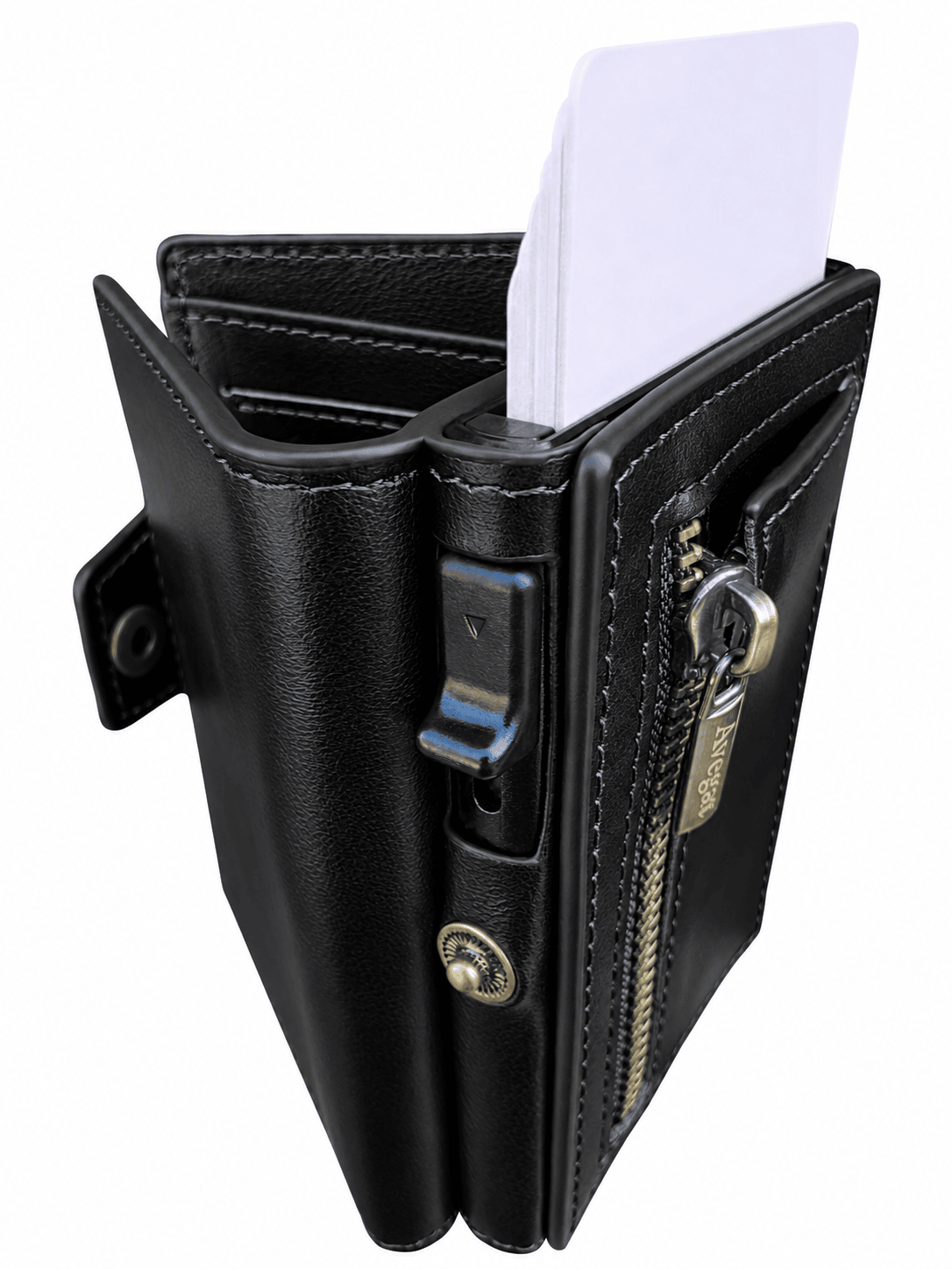 Avegat Card Holder Wallet for Men – Full-Grain Leather (Obsidian Black)