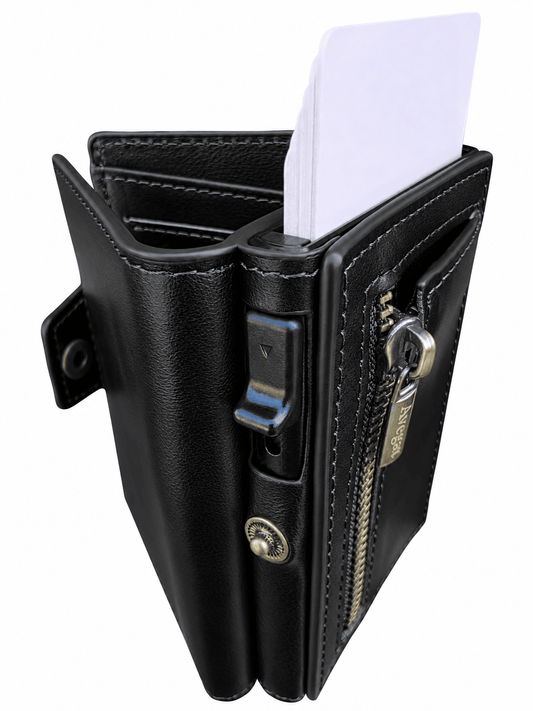 Avegat Card Holder Wallet for Men – Full-Grain Leather (Obsidian Black)