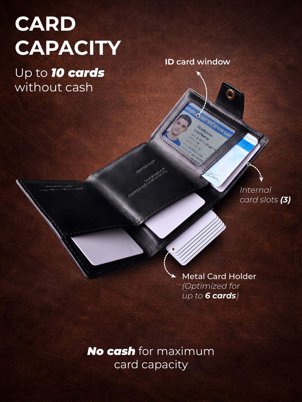 Avegat Card Holder Wallet for Men – Full-Grain Leather (Obsidian Black)