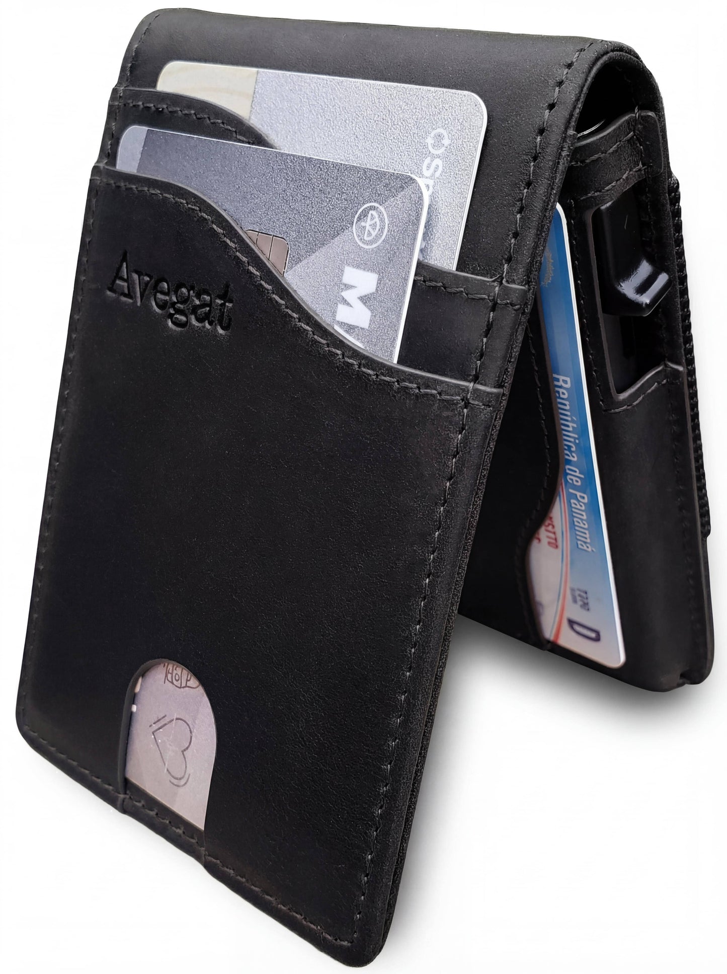 Genuine Leather Wallet - Avegat 03-N (Elegant Black) 
