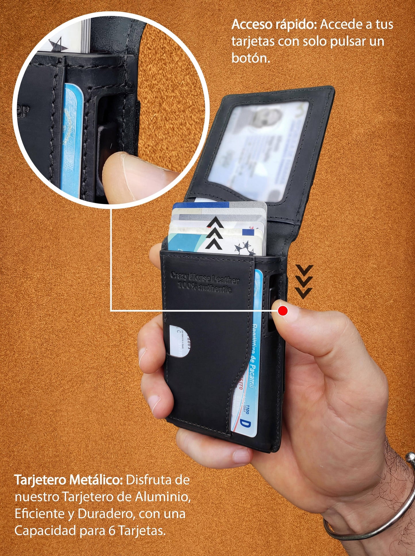 Genuine Leather Wallet - Avegat 03-N (Elegant Black) 