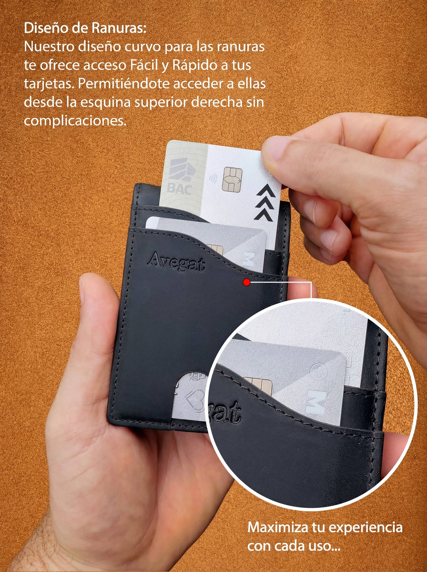 Genuine Leather Wallet - Avegat 03-N (Elegant Black) 