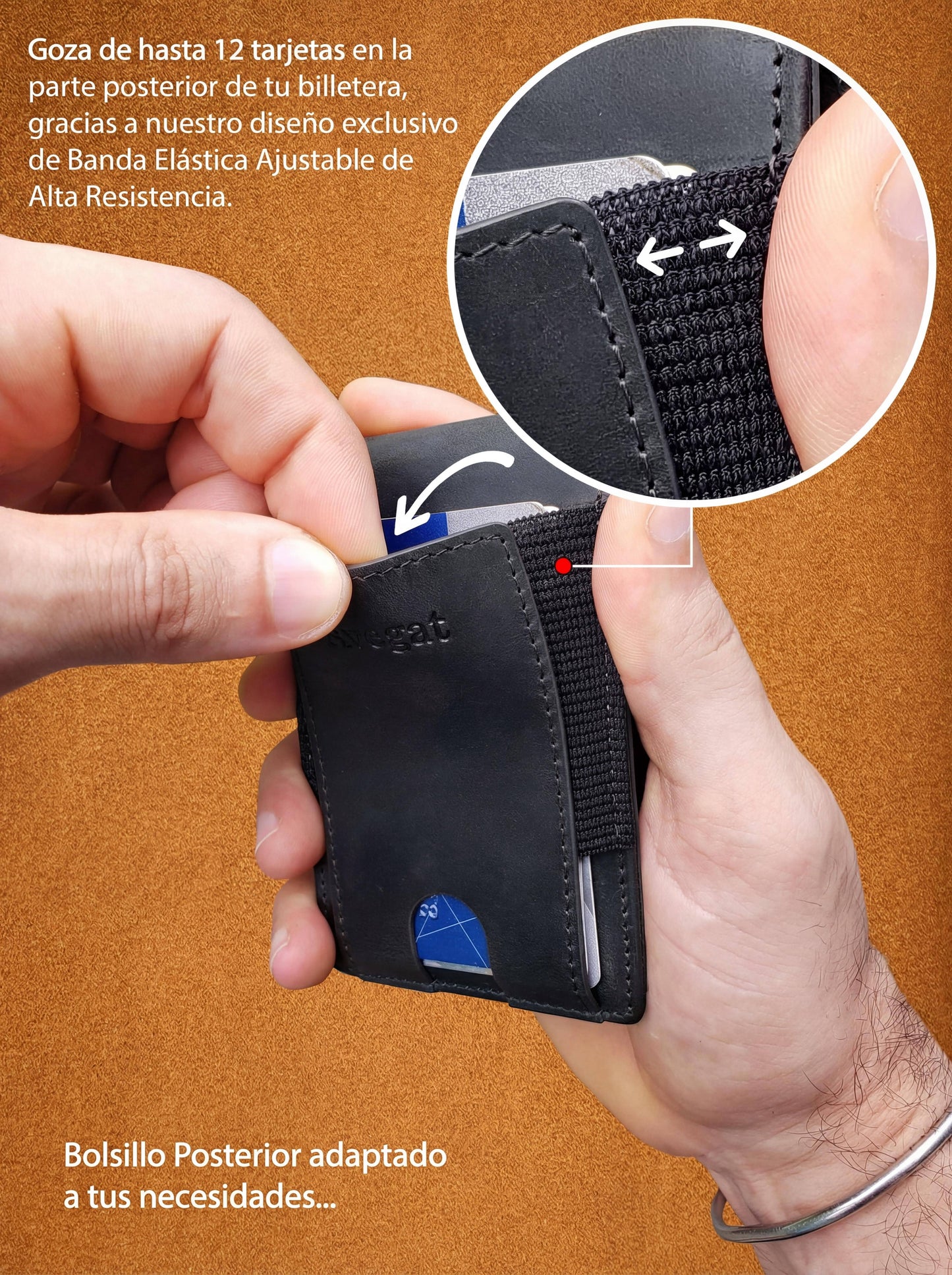 Genuine Leather Wallet - Avegat 03-N (Elegant Black) 