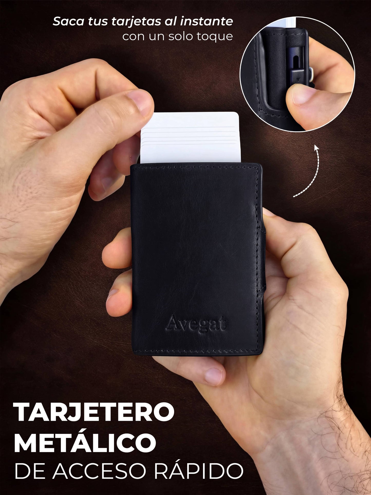 Billetera de Cuero Original - Avegat 01-N (Negro Elegante)