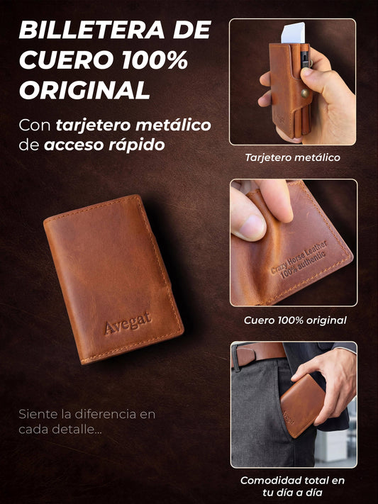 Genuine Leather Wallet - Avegat 01-M02 (Modern Salmon)