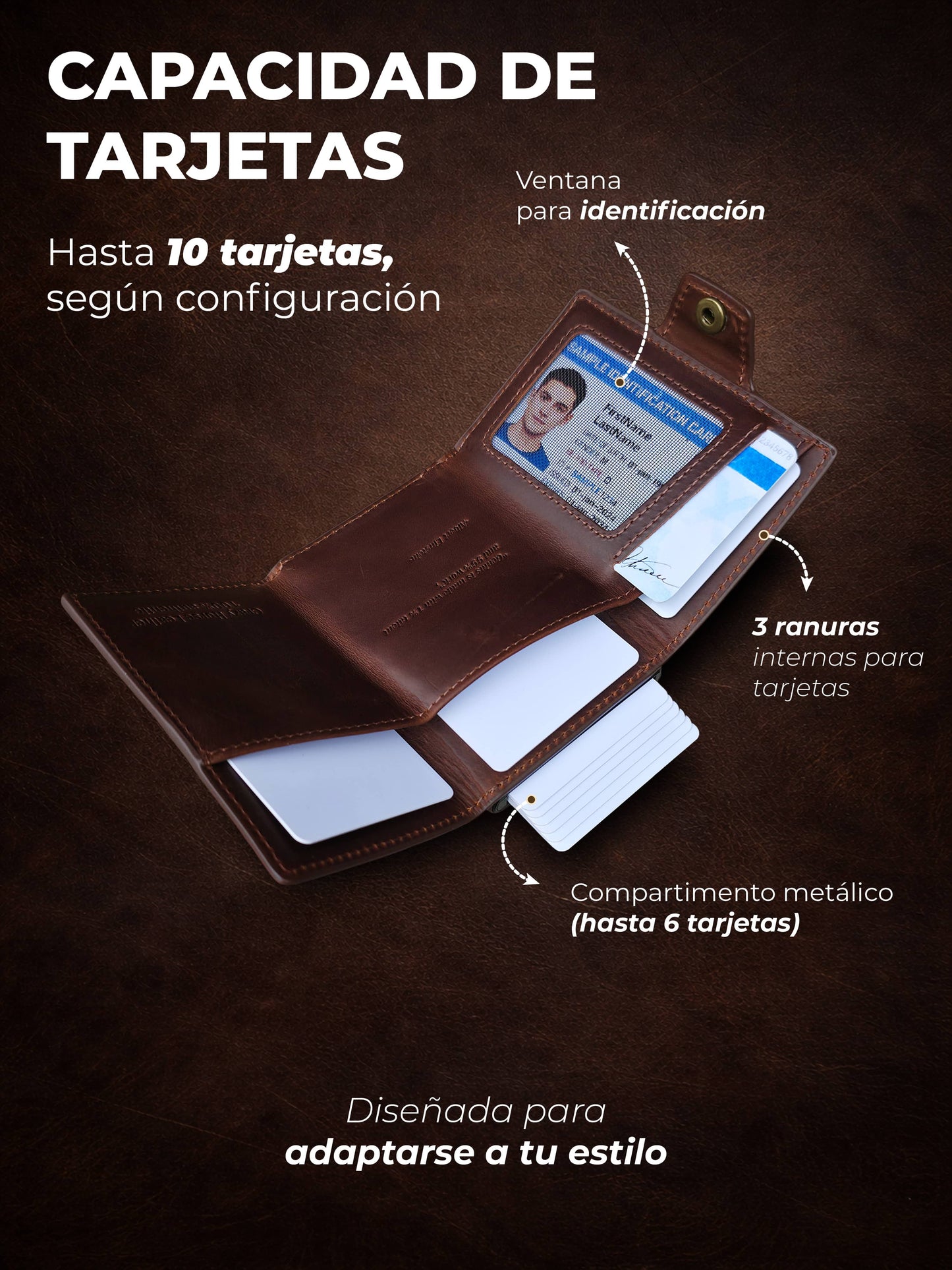 Billetera de Cuero Original - Avegat 01-M (Marrón Clásico)