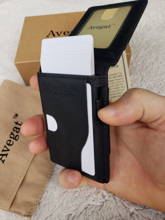 Billetera de Cuero Original - Avegat 03-N (Negro Elegante)