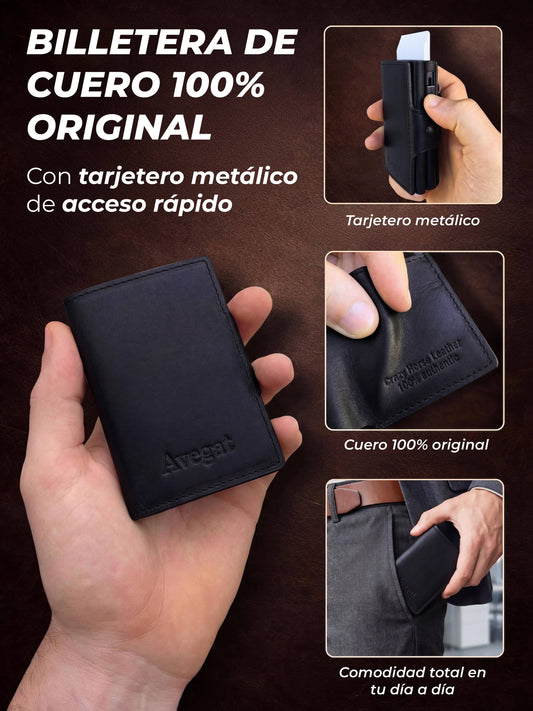 Genuine Leather Wallet - Avegat 01-N (Elegant Black)