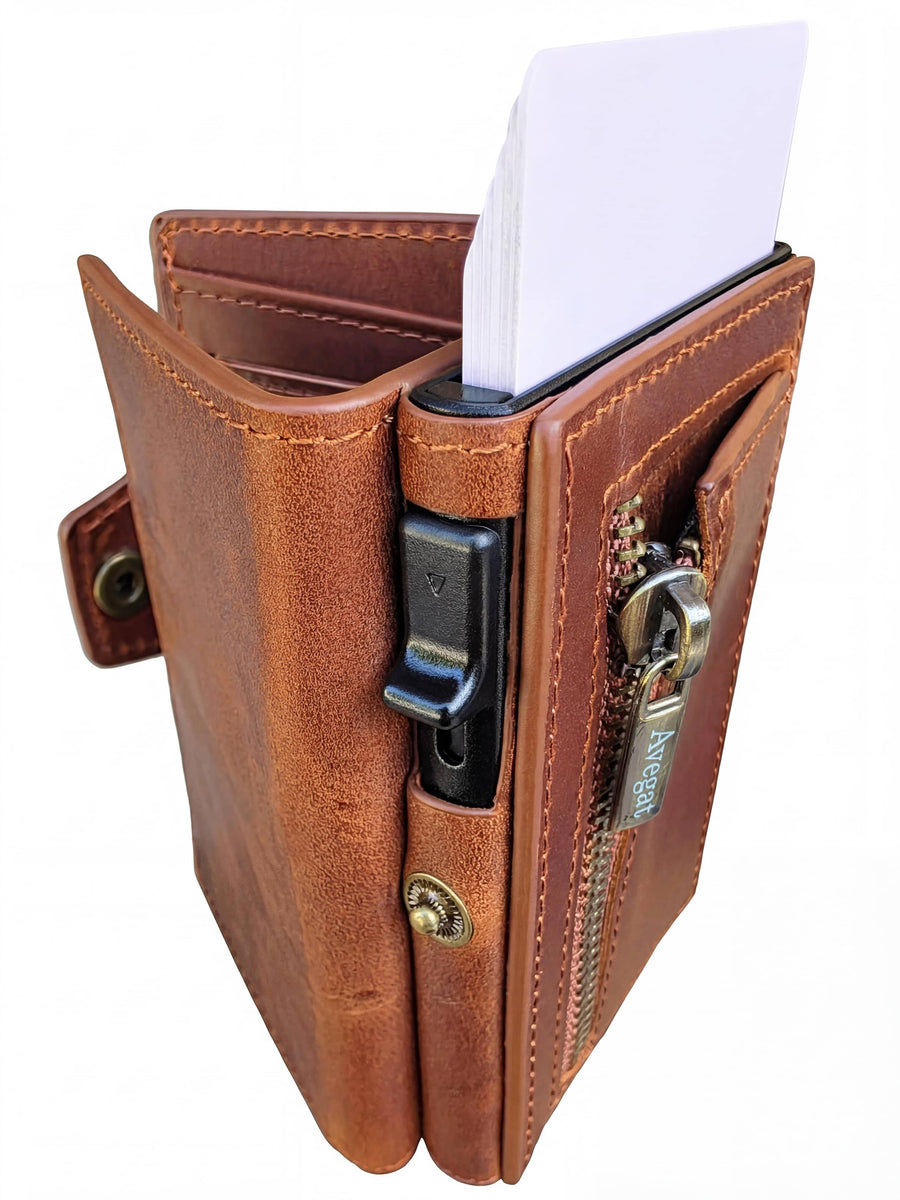 Billetera de Cuero Original - Avegat 01-M02 (Salmón Moderno)