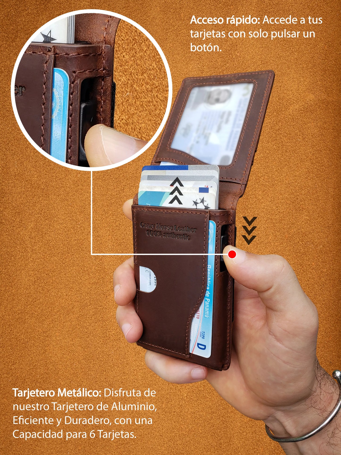 Billetera de Cuero Original - Avegat 03-M (Marrón Clásico)