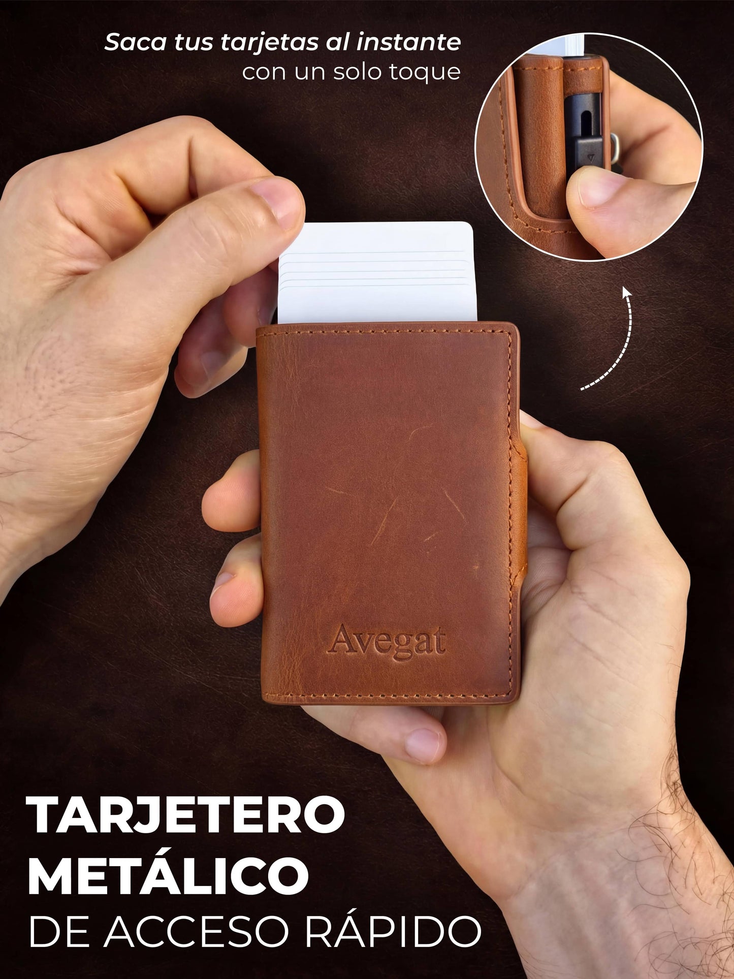 Billetera de Cuero Original - Avegat 01-M02 (Salmón Moderno)
