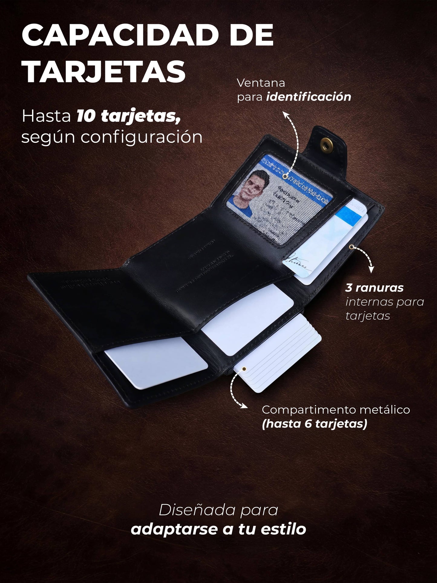 Billetera de Cuero Original - Avegat 01-N (Negro Elegante)