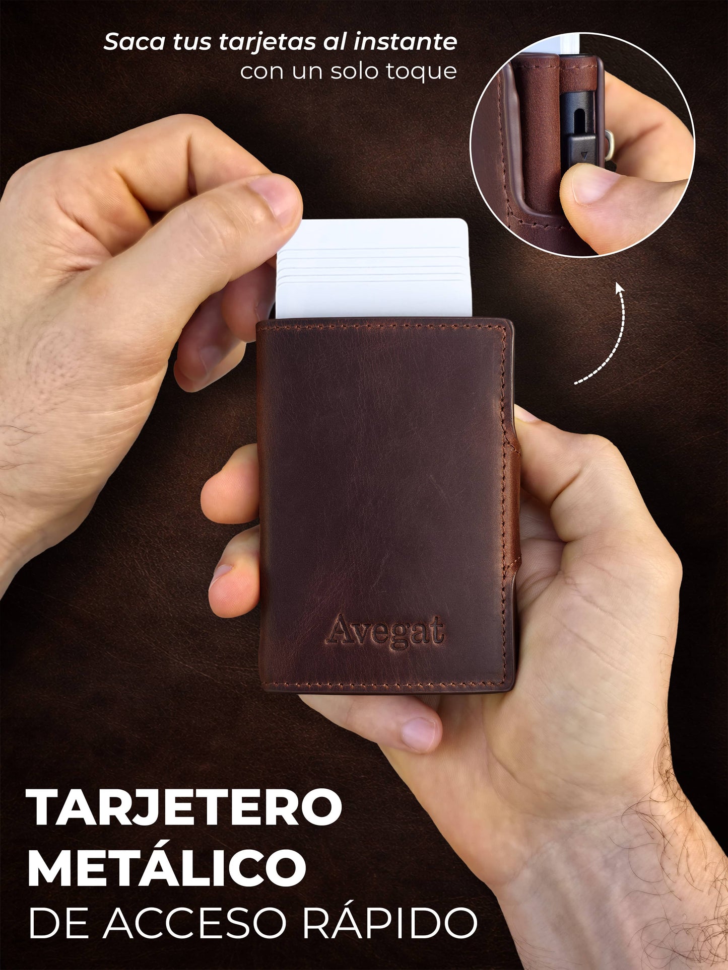 Billetera de Cuero Original - Avegat 01-M (Marrón Clásico)