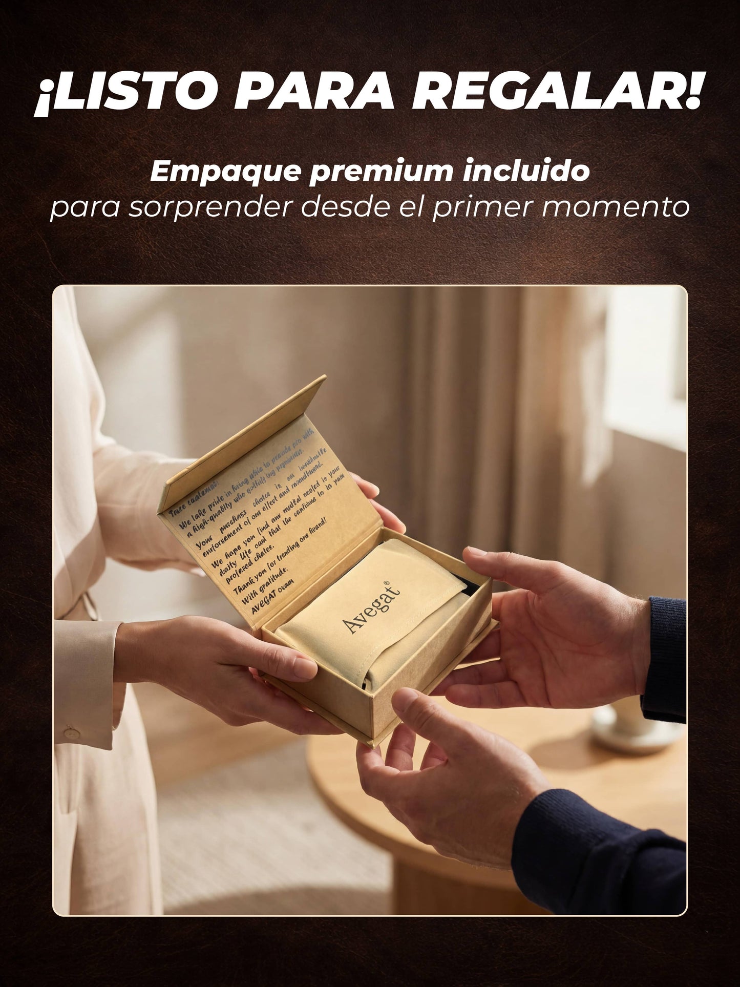 Billetera de Cuero Original - Avegat 01-M (Marrón Clásico)