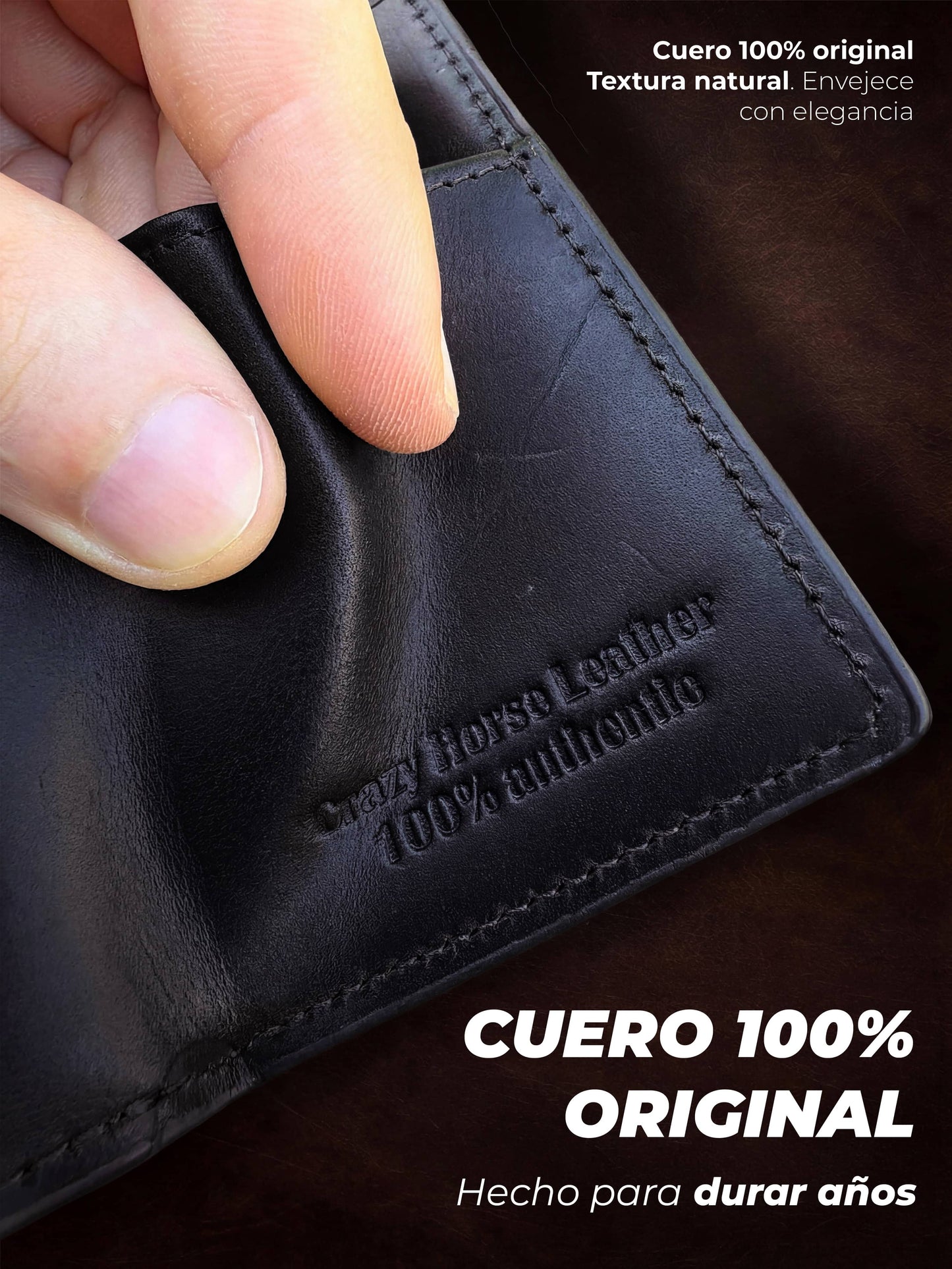 Billetera de Cuero Original - Avegat 01-N (Negro Elegante)